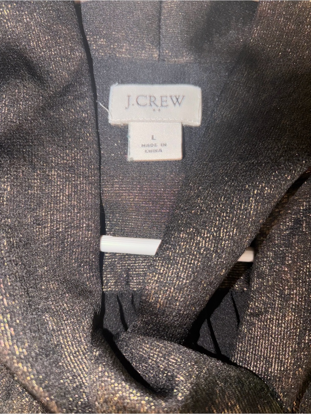 J. Crew Black Top with Gold Metallic Threading
